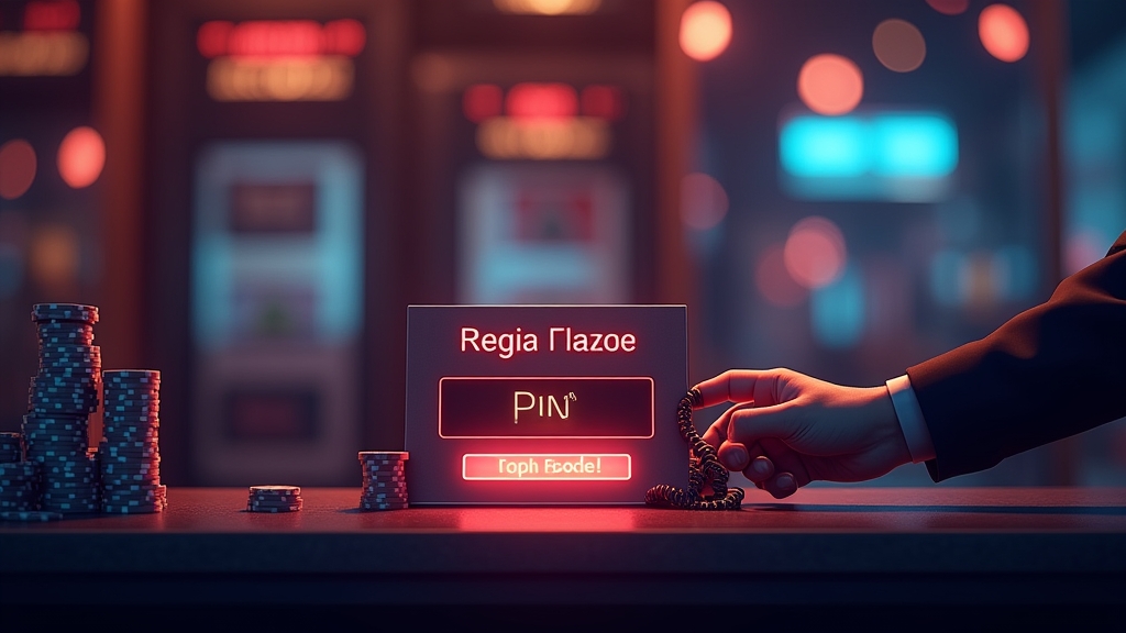Player entering a bonus code at a casino cashier on a dark screen