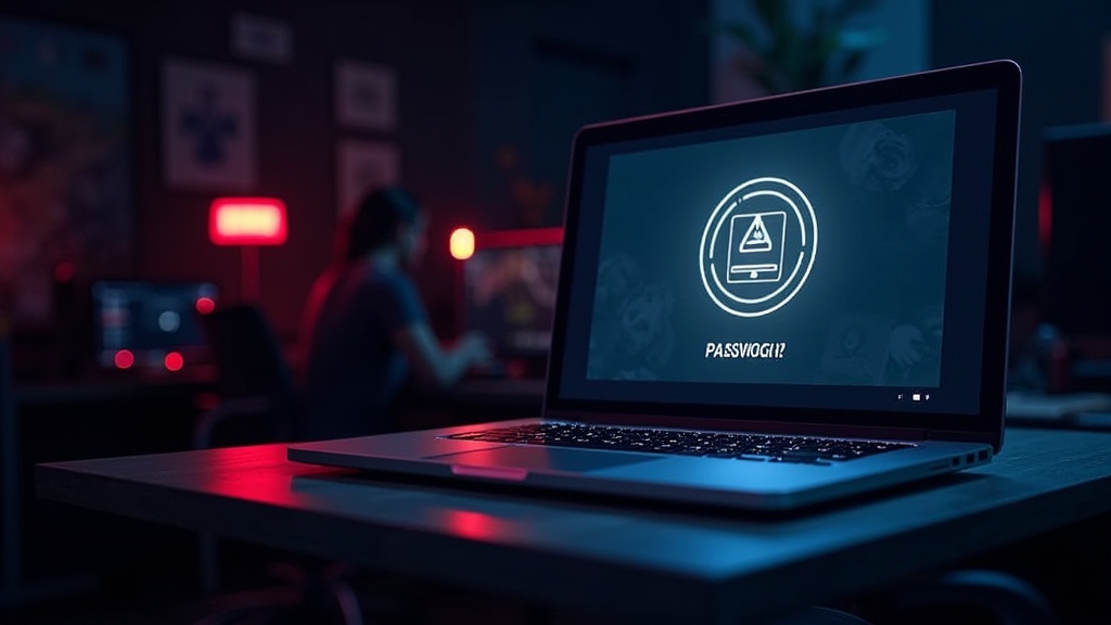 A casino login error and password reset screen in a dark neon setting