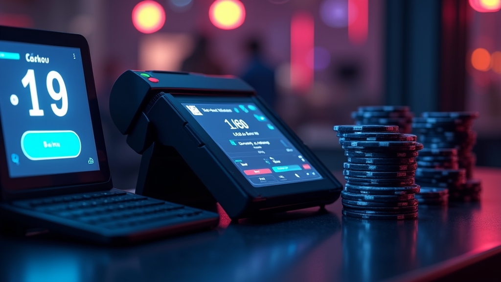 Casino cashier screen showing deposit methods and payment confirmation icons